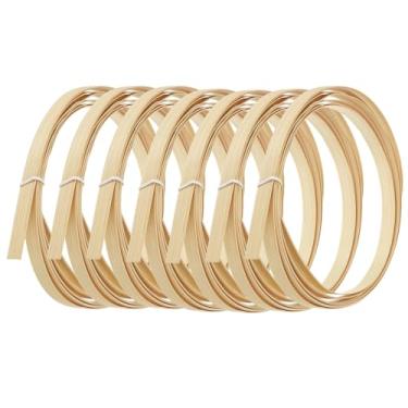 Imagem de Framendino 7 Rolos De Tiras Bambu, Junco Plano, Varas Bambu Natural, Bobina 10 Mm Largura Para Cestas Vime, Suprimentos Tecelagem, Artesanato Faça Você Mesmo