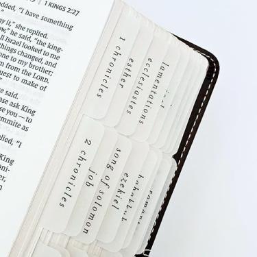 Imagem de Guias bíblicas de Vellum Script da Bekah Rose | Papel transparente neutro | Adesivos de guia de índice adesivos simples e atemporais | Suprimentos de diário