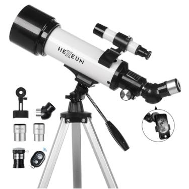 Imagem de Telescópio para crianças e adultos – abertura de 70 mm, 500 mm, suporte AZ, totalmente multirevestido, óptica, astronômica, telescópios portáteis, com adaptador de telefone de tripé, bolsa de transporte, controle remoto