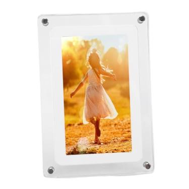 Imagem de Asixxsix Porta retratos digital de 7 polegadas em acrílico com reprodução automática e rotação, resolução 1080p, 8 GB de memória, bateria de 1500 mAh e suporte a múltiplos modos