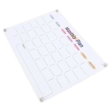 Imagem de Hyuduo Placa de Plano Acrílico Calendário Magnético de Apagamento a Seco para Geladeira Com Filme Nano Revestido Planejador Semanal Mensal para Cozinha Escritório Escola Casa
