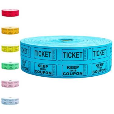 Imagem de Raffle Tickets Roll - 2000 Tickets Double Roll para arrecadação de fundos, carnavais, eventos - Design de topo durável, fácil de rasgar e organizar (azul)
