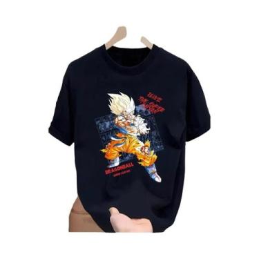 Imagem de Camiseta De Manga Curta Estampada Dragon Ball Goku Vegeta Buu Frieza P