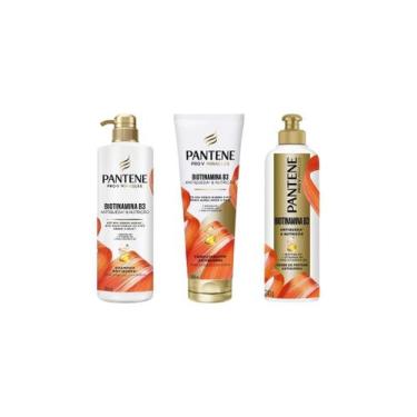 Imagem de Kit Pantene Biotinamina Shampoo 510Ml+Cond 250Ml+Cr Pentear