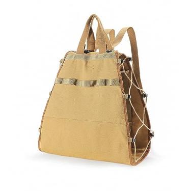 Imagem de Bolsa de Canvas para Transportar Lenha Porta-Lenha com Alças e Cinto Ombro Lareiras Estufas