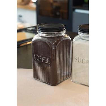 Imagem de POTE DE VIDRO QUADRADO COM TAMPA PRETA 1,2L - COFFEE - CM12