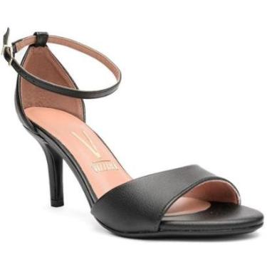 Imagem de Sandália Vizzano Básica Traseiro Fechado Salto Médio - Preto - 40-Feminino