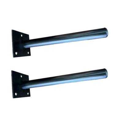 Imagem de Kit 02 Suportes De Anilha Fixo para Parede Preto - Edvant Sports