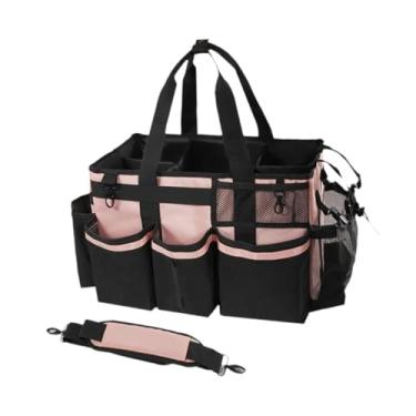 Imagem de Baoblaze Organizador de utensílios de limpeza com alça ajustável, design com vários compartimentos, bolsa para suprimentos de limpeza para empregadas