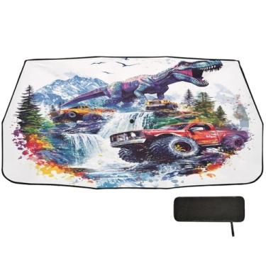 Imagem de Monstro Dinossauro Caminhão Carro Para-brisa Bloco UV Carro Guarda-Sol Guarda-Chuva Para-brisa, Persiana de Janela para Carro