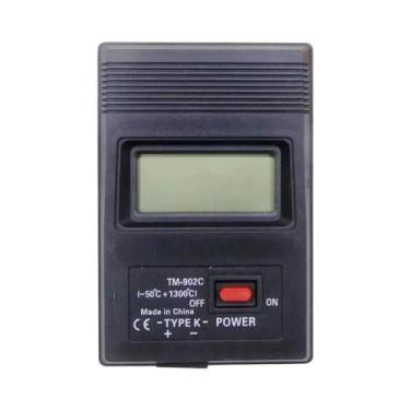 Imagem de Termômetro Digital LCD Tipo K Preto TM-902C Com Sonda Termopar Detecto
