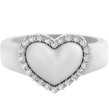 Imagem de Rinfit Aliança de casamento feminina de silicone com pedras - Anel de coração com zircônia cúbica - Design pendente de patente, Size 5, Silicone, Zircônia cúbica