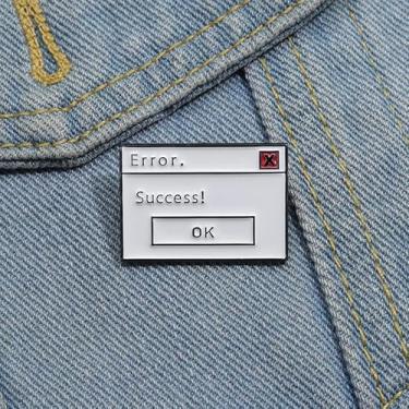 Imagem de Error Success OK Broche criativo janela pop-up rede meme pinos esmaltados acessórios de decoração roupas lapela mochila crachá joias simples presentes para amigos