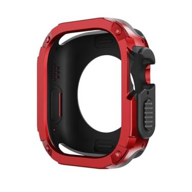Imagem de XMKT Capa de relógio para Apple Watch Ultra 49 mm, 40 mm, 41 mm, 44 mm, 45 mm, 42 mm, 38 mm, capa antirqueda para iWatch séries 9, 8, 7, 6, 5, 4, SE 3, 2 (vermelha, 38/40/41 mm)