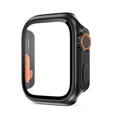 Imagem de MURVE Change to Ultra para Apple Watch Case 45mm 41mm 44mm 40mm Glass Appearance Upgrade to 49mm PC Firm Cover iWatch 8 7 SE SE 2 6 5 4 (Cor: Preto Oficial, Tamanho: 41mm)