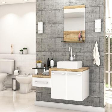 Imagem de Conjunto Balcão C-cuba Q32 E Espelheira Legno 831 Branco Chess C-branco Chess Branco Chess C-carvalho