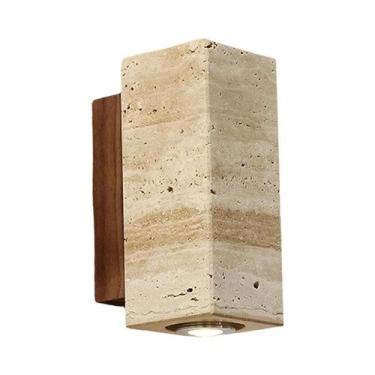 Imagem de Luminária De Parede LED Em Mármore Amarelo Para Quarto, Sala De Estar,