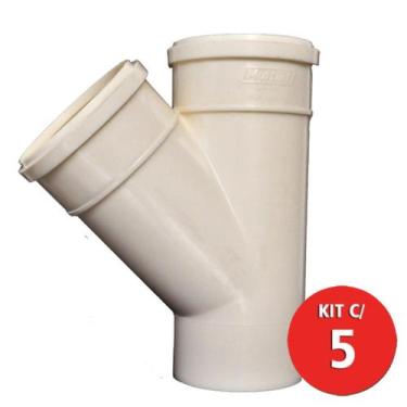 Imagem de Kit C/ 5 Junção P/ Esgoto 45 100x100mm Multilit