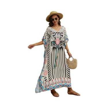 Imagem de Vestido Maxi Kaftan De Praia plus Size Para Mulheres, Cobertura De Mai