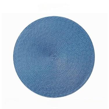 Imagem de Jogo Americano kit 4 ou 6 Peças Mesa Sousplat Cozinha Redondo Jantar Descanso de Prato(Azul×4)