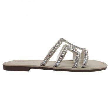 Imagem de Chinelo Feminino Com Pedrarias Via Marte 308004-01, Branco, 35