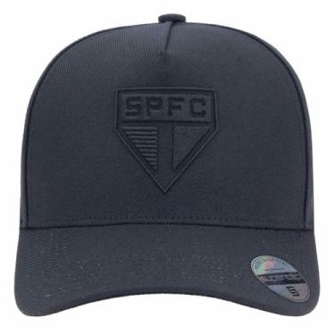 Imagem de Boné São Paulo Bordado Frontal e Lateral Supercap Preto