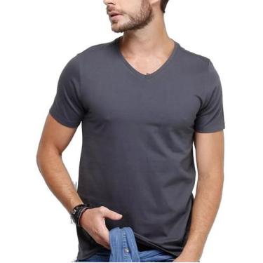 Imagem de Camiseta Gola V Masculina Liso Algodão Camisa Atacado - Vesttuario, Ci