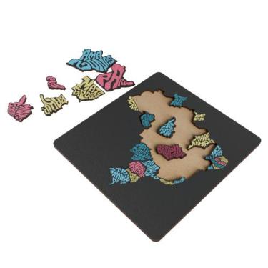 Imagem de Quebra Cabeça Mapa Brasil MDF Aprender Brincando - Deliquadros, V4  Ma