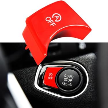 Imagem de Substituição do botão de parada automática do interruptor do motor do carro compatível com BMW X1 F48 F49 / X2 F39/ 2 Series F45 F46 Vermelho
