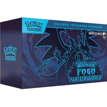 Imagem de Box Treinador Avançado Pokemon Megaevolução 02 Fogo Fantasmagorico Copag 121 Cartas