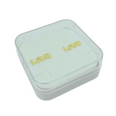 Imagem de Brinco Infantil Love Folheado a Ouro de Alta Qualidade para Bebês e Cr