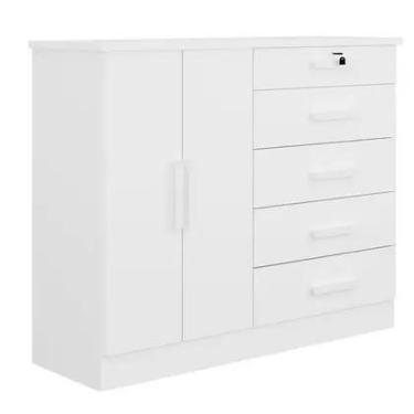 Imagem de Cômoda para Quarto com Sapateira 5 Gavetas New AthosBranco Móveis DDor