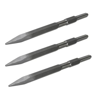 Imagem de Kit 3 Ponteiros 17mm Para Martelete Rompedor, Sextavado, Cinza