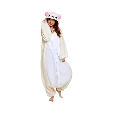 Imagem de Macacão Kigurumi De Urso Rilakkuma Kawaii Para Adultos, Pijama De Pers