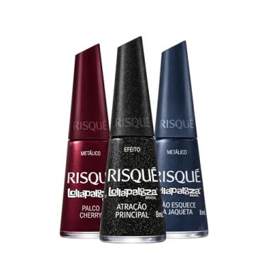 Imagem de Kit Esmaltes Risqué Lolla palooza Risqué Esmalte Glitter Coloridos (3 Esmaltes)