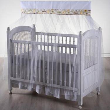 Imagem de Mosquiteiro para Berço Americano com Bando em Tule, Rede de Proteção para Bebê (SAFARI BEGE)