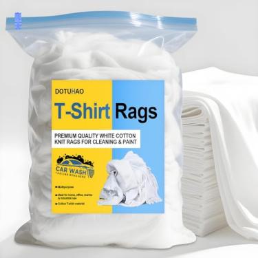 Imagem de DOTUHAO Trapos de limpeza, panos de camiseta, toalhas brancas – Compre toalhas a granel para óleo, mancha, graxa, tinta e limpeza automática, pano de algodão multiuso (900 g)