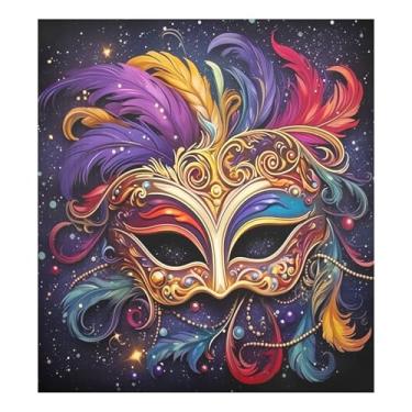 Imagem de Blueangle Máscara de carnaval para máquina de lavar louça, capa frontal para lava-louças, adesivos de eletrodomésticos, adesivos de eletrodomésticos, adesivo magnético decorativo de 58,4 cm C x 66 cm