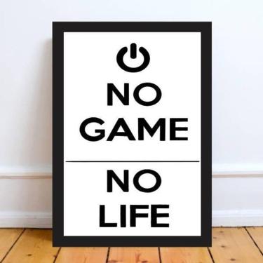 Imagem de Quadro Decorativo No Game No Life 24X18 Com Vidro - Preta
