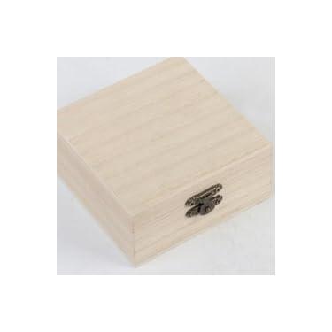 Imagem de FUNSUEI 9 peças, 20 x 12 x 10 x 10 x 7 cm, caixa de madeira inacabada, pequena caixa de madeira com tampa articulada, caixas de joias de madeira natural para artesanato, faça você mesmo, tesouro de