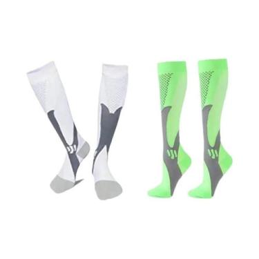 Imagem de Meias De Compressão Masculinas (2, 3 Ou 4 Pares) Para Corrida E Varize