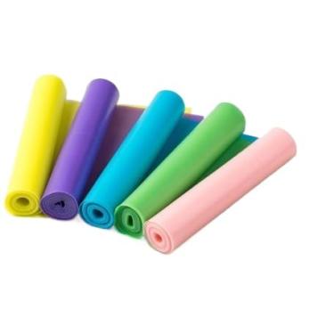 Imagem de Faixa Elástica de Fisioterapia para Academia – Multifuncional para Exercícios 1.5m espessura 0.35mm(6 UN Aleatórias)