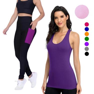 Imagem de Camiseta REGATA DRY Tecido Furadinho + CALÇA leg LEGGING BOLSOS Conjunto Fitness Feminino 632-Feminino