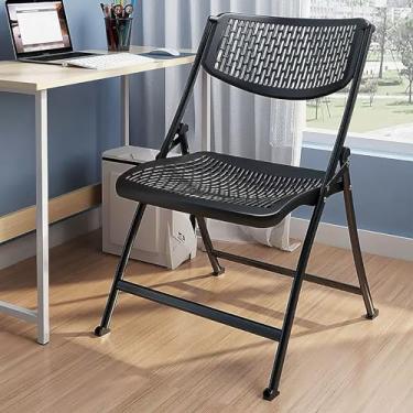 Imagem de Cadeiras dobráveis para ambientes externos, cadeira traseira portátil dobrável para varanda e quintal, fácil de dobrar (preto)