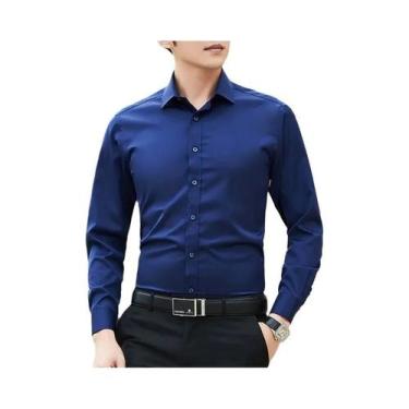Imagem de Camisa Casual De Negócios Masculina plus Size 8XL, Manga Longa, Clássi
