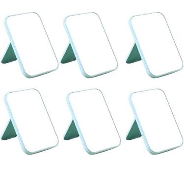 Imagem de Espelho de mesa Kit 6 unidades para maquiagem camarim dobrável Cor:Azu