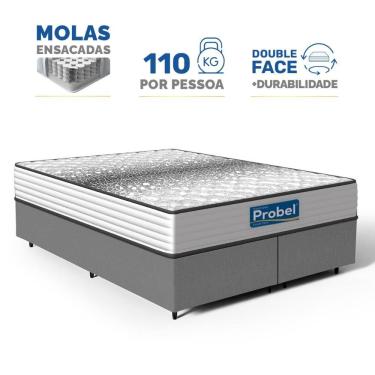 Imagem de Cama Box com Colchão de Molas Ensacadas Double Face Essence Probel Queen 158cm