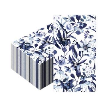 Imagem de Guardanapos De Papel Vintage Com Flores Azuis 20pcs Descartáveis Para 
