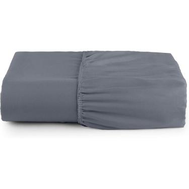 Imagem de Lençol Avulso Queen 198x158x26 100% Poliéster 400 Fios Cinza