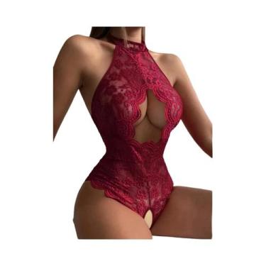 Imagem de Conjunto De Lingerie Sexy Com Renda Transparente E Sutiã Push-up Para 